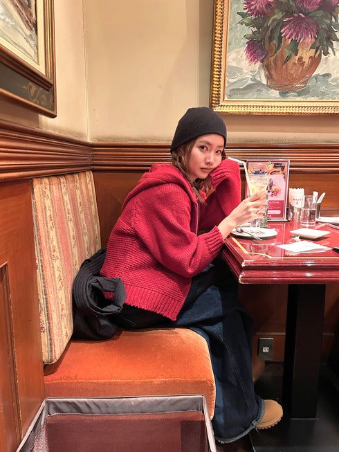 ダブルZIPフーディーニット